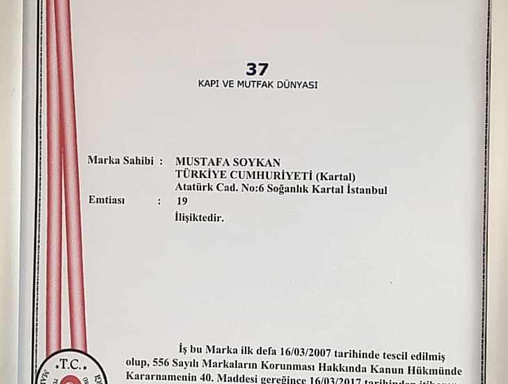 Marka Tescil Belgesi